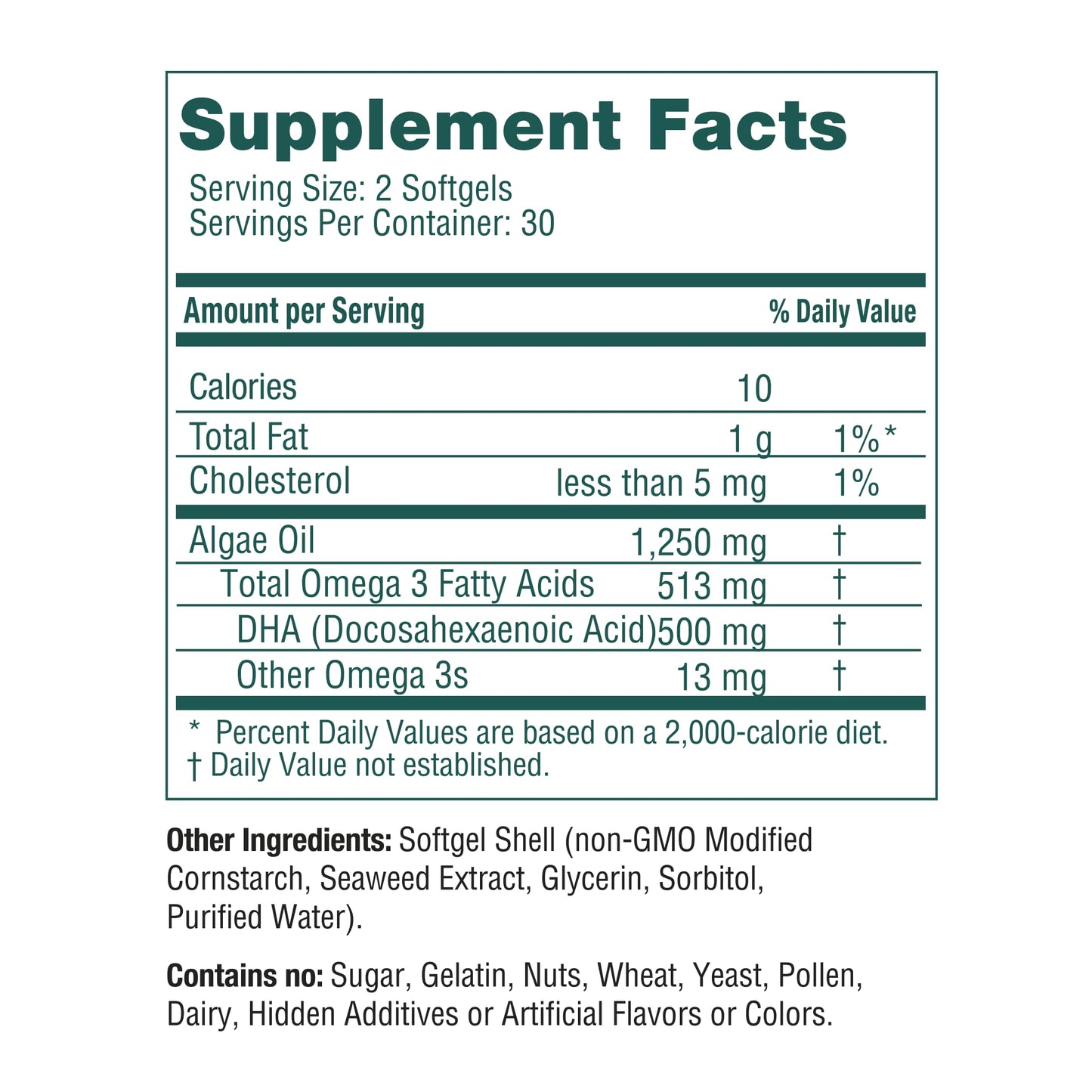 iwi life DHA supplement facts
