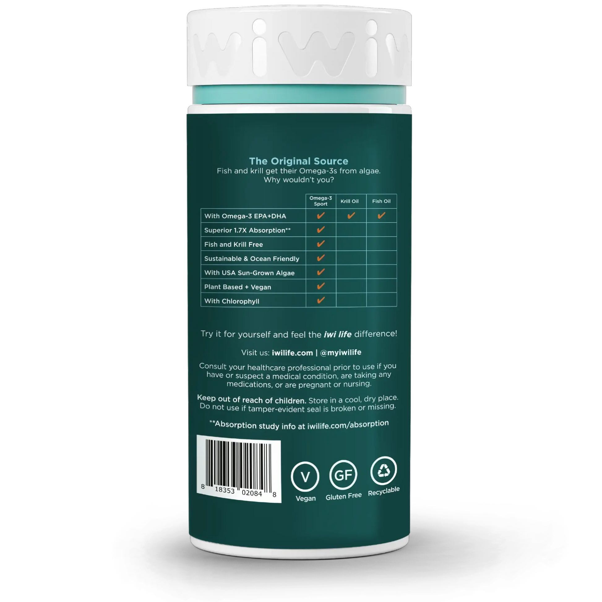 iwi life Sport Omega-3 back